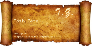 Tóth Zéta névjegykártya